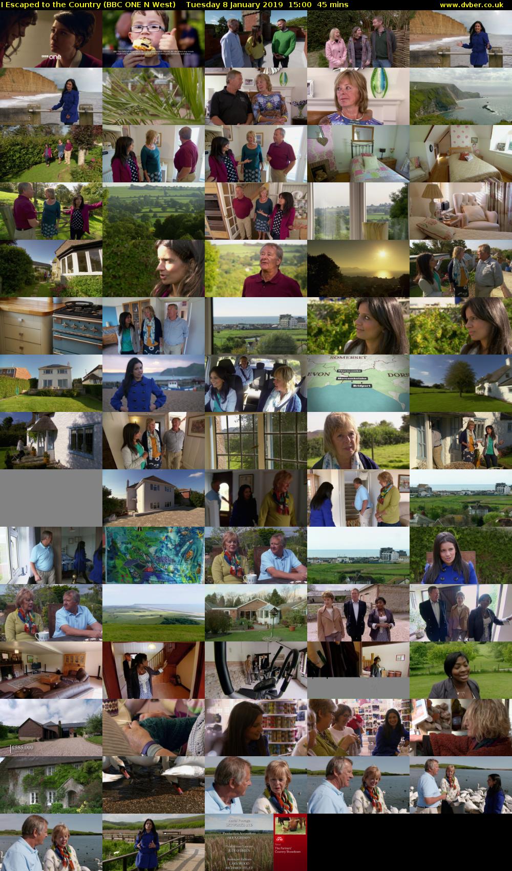 I Escaped to the Country (BBC ONE N West) Tuesday 8 January 2019 15:00 - 15:45