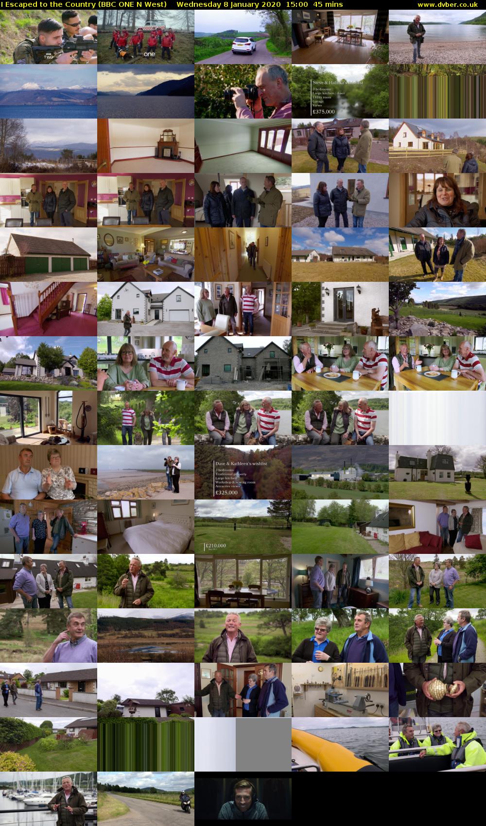 I Escaped to the Country (BBC ONE N West) Wednesday 8 January 2020 15:00 - 15:45