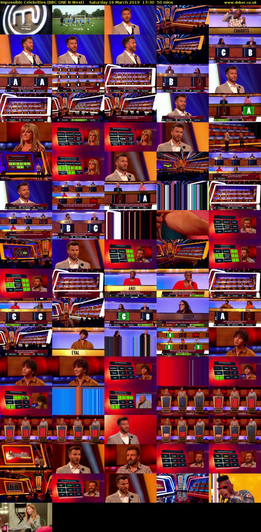 Impossible Celebrities (BBC ONE N West) Saturday 16 March 2019 17:30 - 18:20
