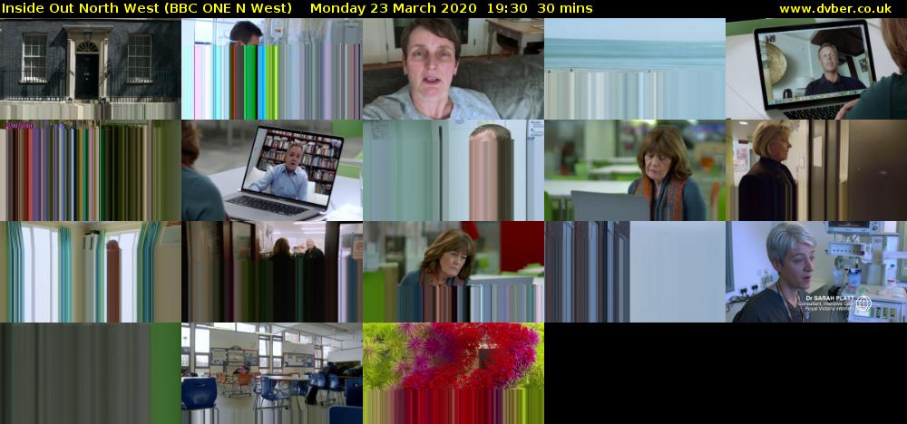 Inside Out North West (BBC ONE N West) Monday 23 March 2020 19:30 - 20:00