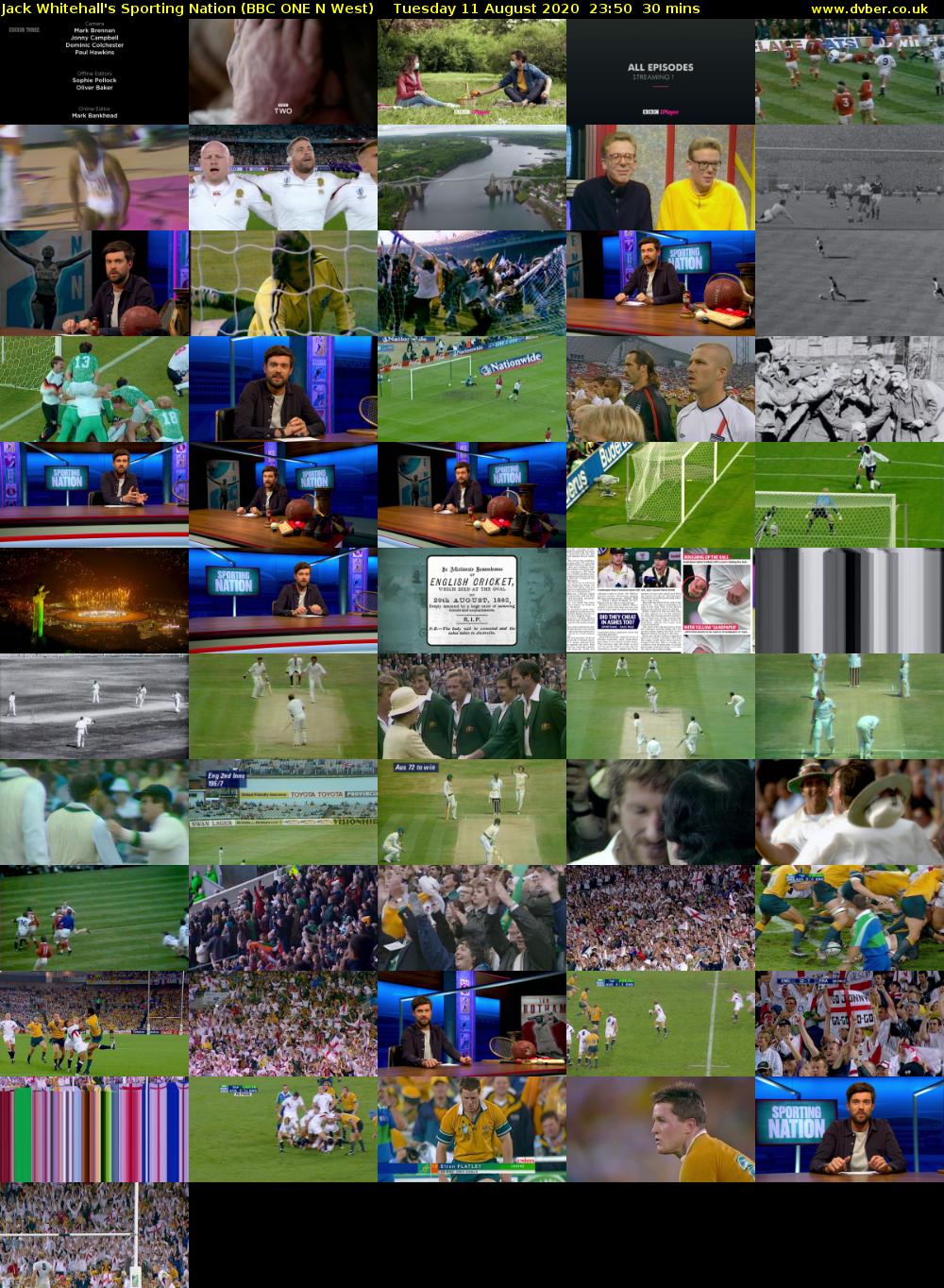 Jack Whitehall's Sporting Nation (BBC ONE N West) Tuesday 11 August 2020 23:50 - 00:20