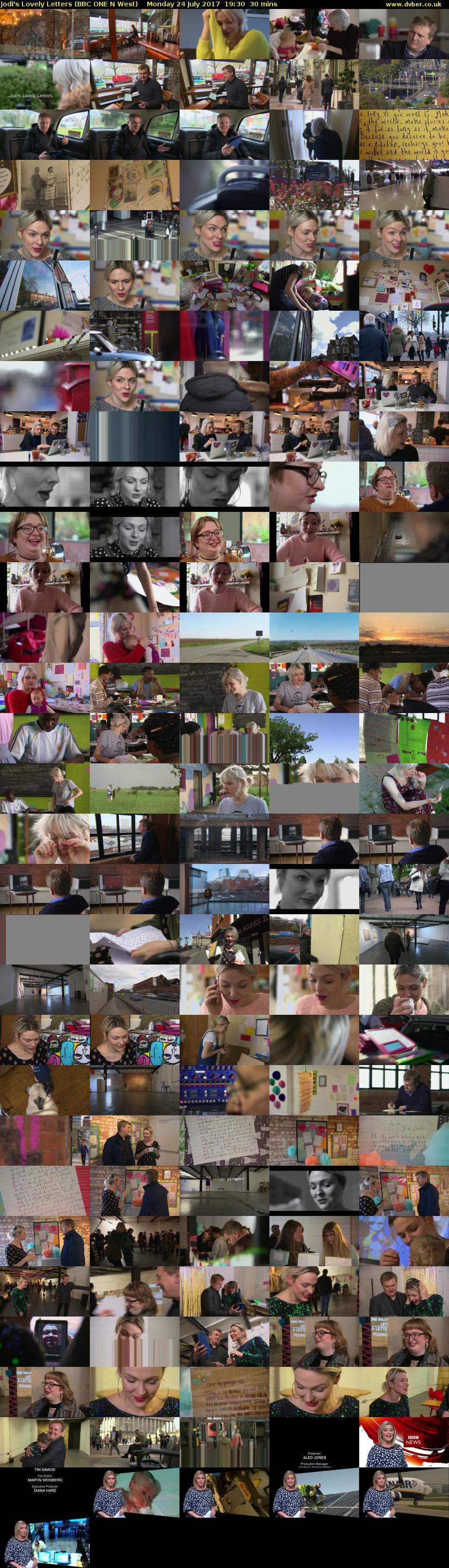 Jodi's Lovely Letters (BBC ONE N West) Monday 24 July 2017 19:30 - 20:00