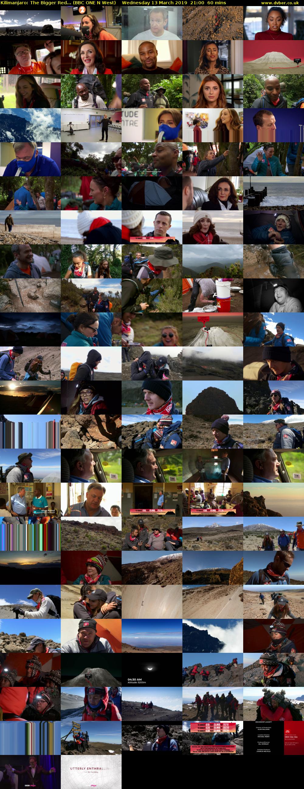 Kilimanjaro: The Bigger Red... (BBC ONE N West) Wednesday 13 March 2019 21:00 - 22:00