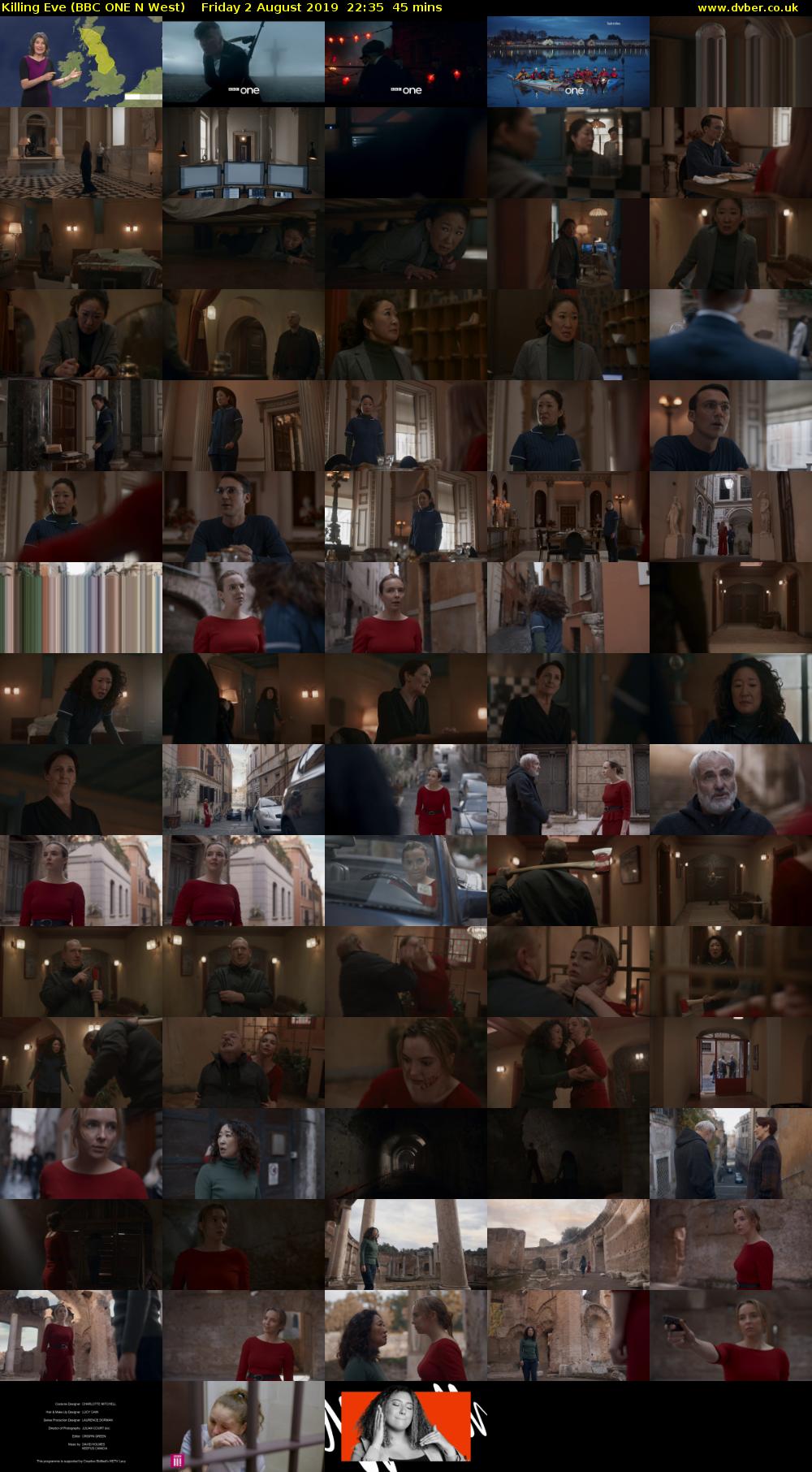 Killing Eve (BBC ONE N West) Friday 2 August 2019 22:35 - 23:20