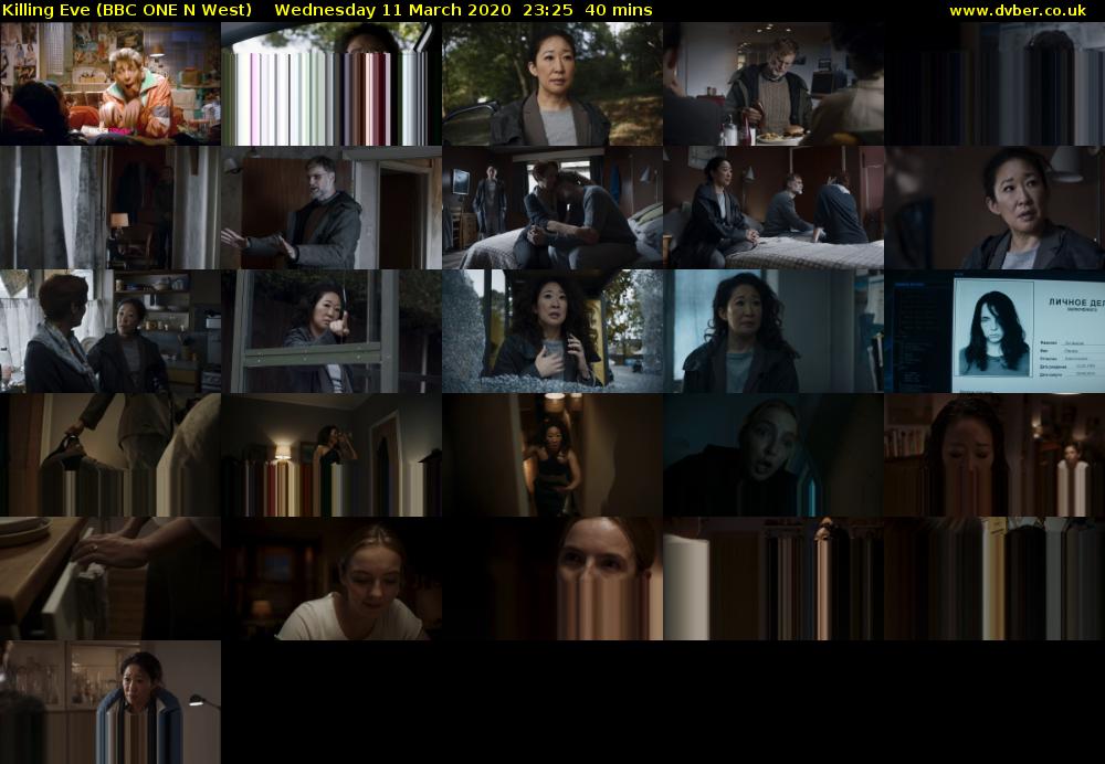 Killing Eve (BBC ONE N West) Wednesday 11 March 2020 23:25 - 00:05