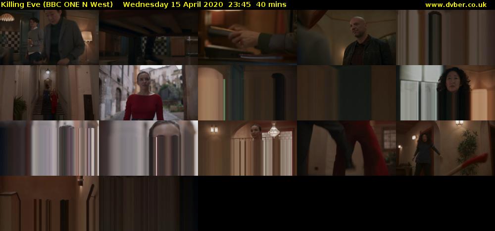 Killing Eve (BBC ONE N West) Wednesday 15 April 2020 23:45 - 00:25