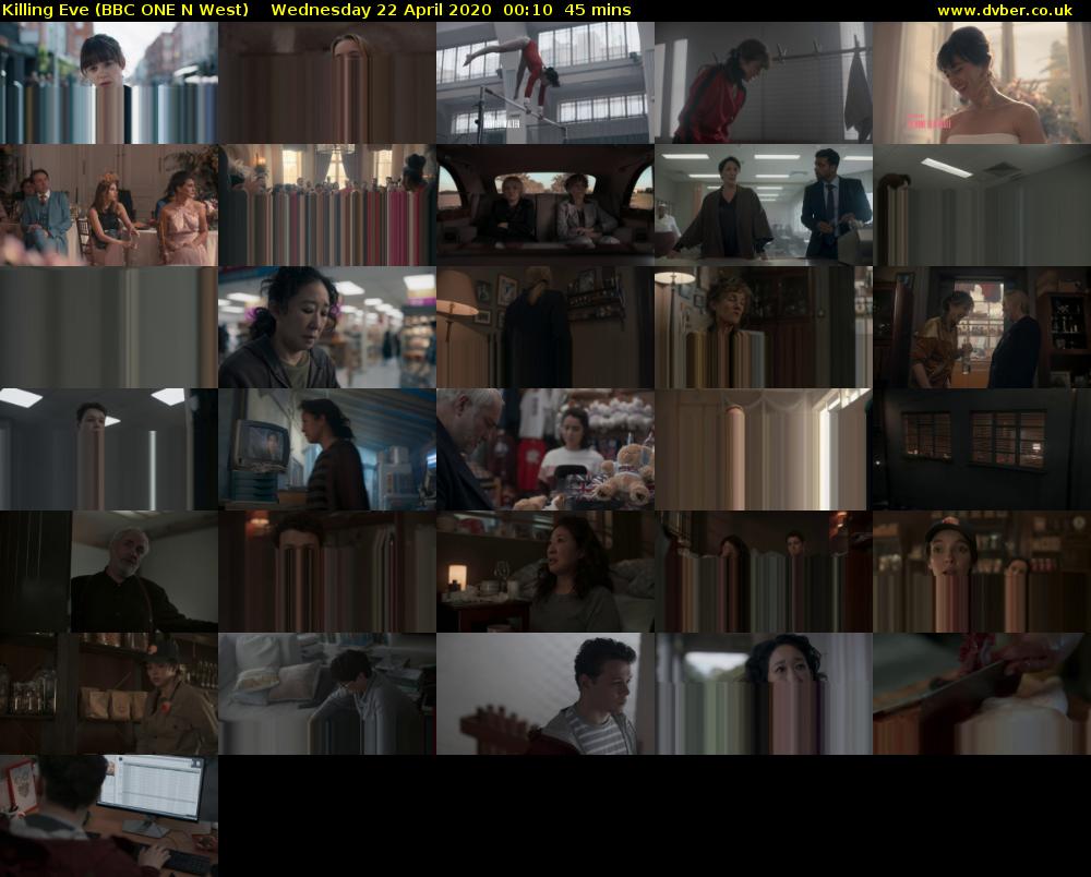 Killing Eve (BBC ONE N West) Wednesday 22 April 2020 00:10 - 00:55