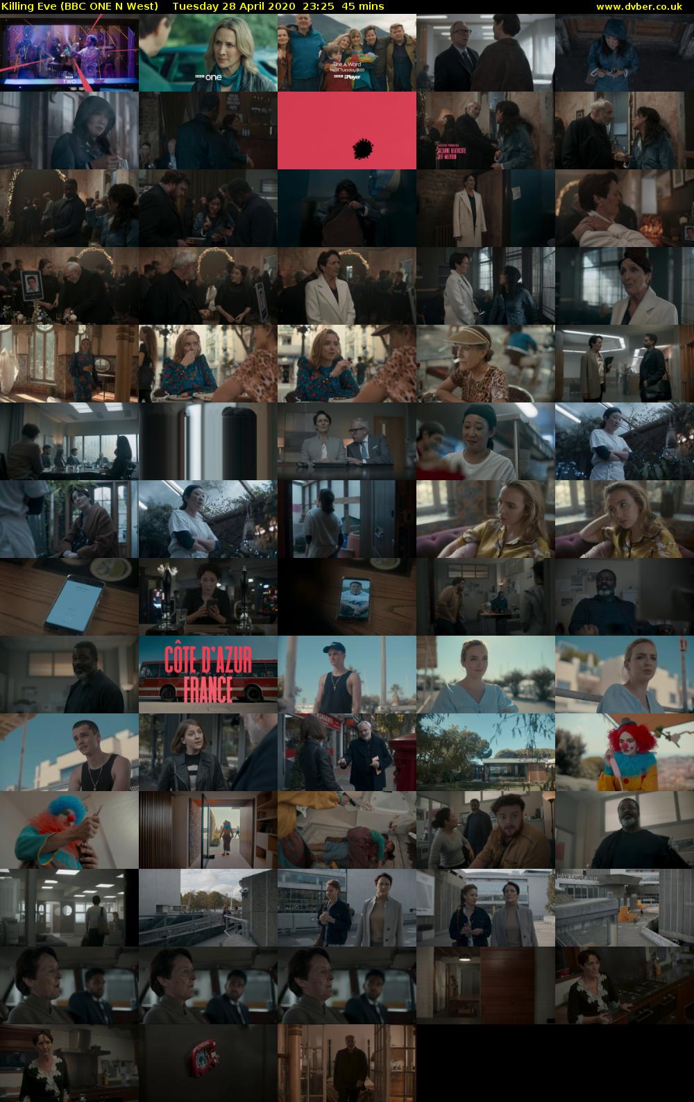 Killing Eve (BBC ONE N West) Tuesday 28 April 2020 23:25 - 00:10