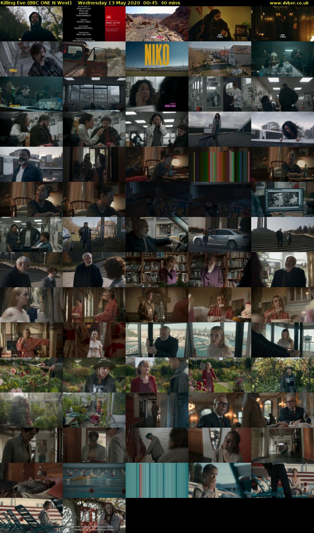 Killing Eve (BBC ONE N West) Wednesday 13 May 2020 00:45 - 01:25