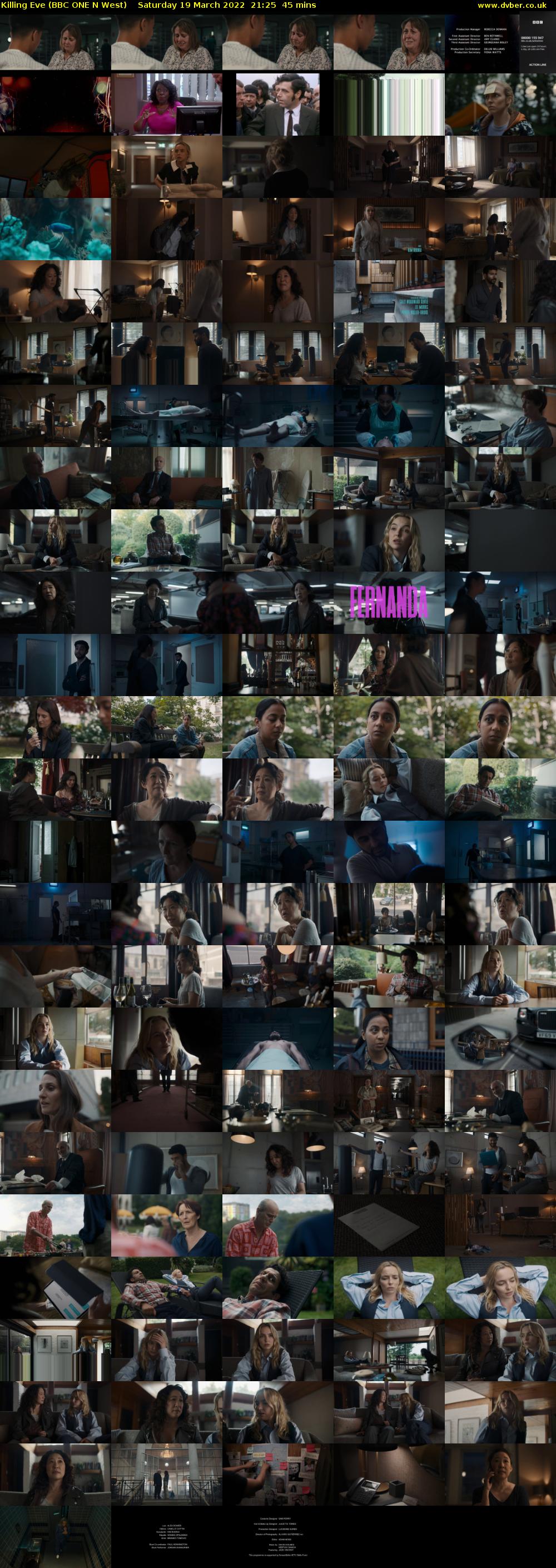 Killing Eve (BBC ONE N West) Saturday 19 March 2022 21:25 - 22:10
