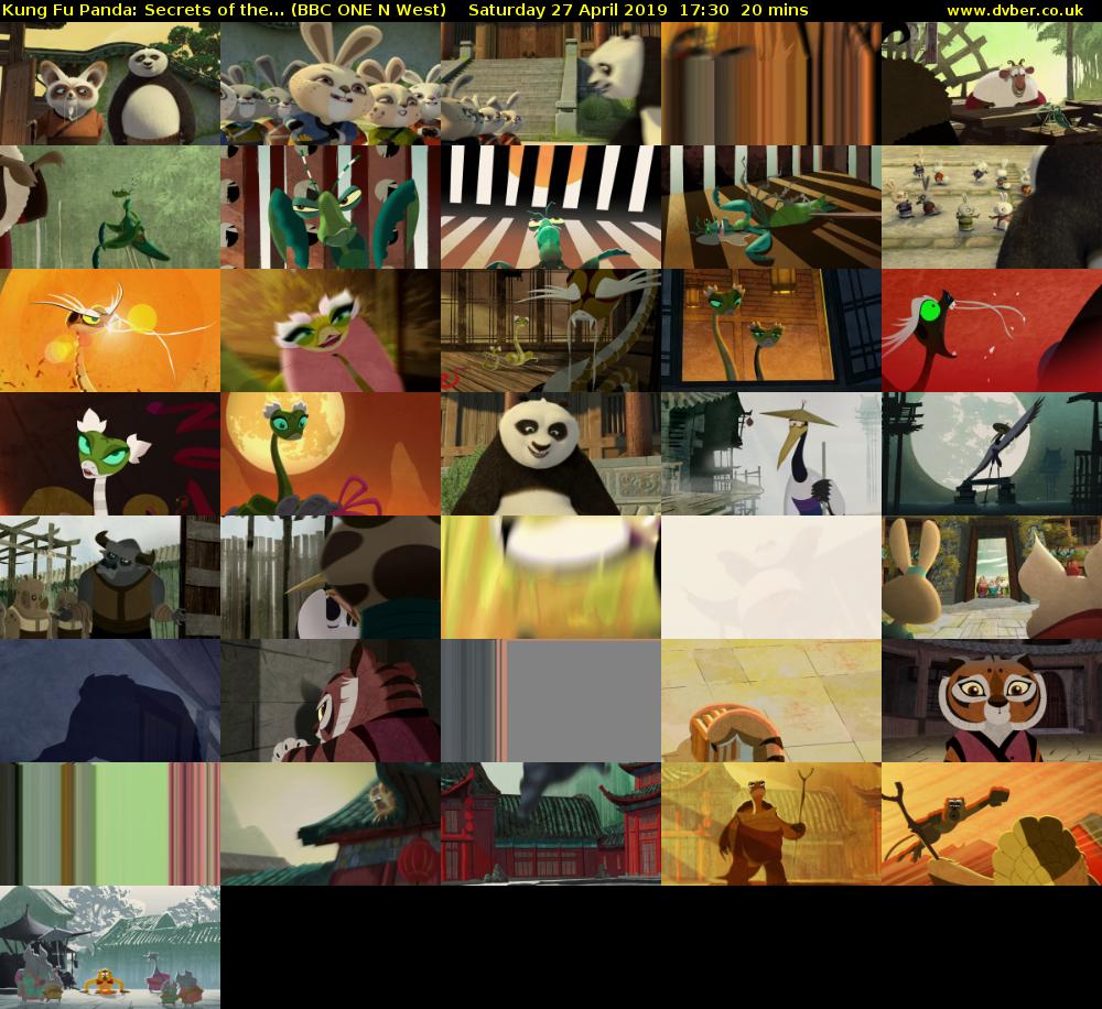 Kung Fu Panda: Secrets of the... (BBC ONE N West) Saturday 27 April 2019 17:30 - 17:50