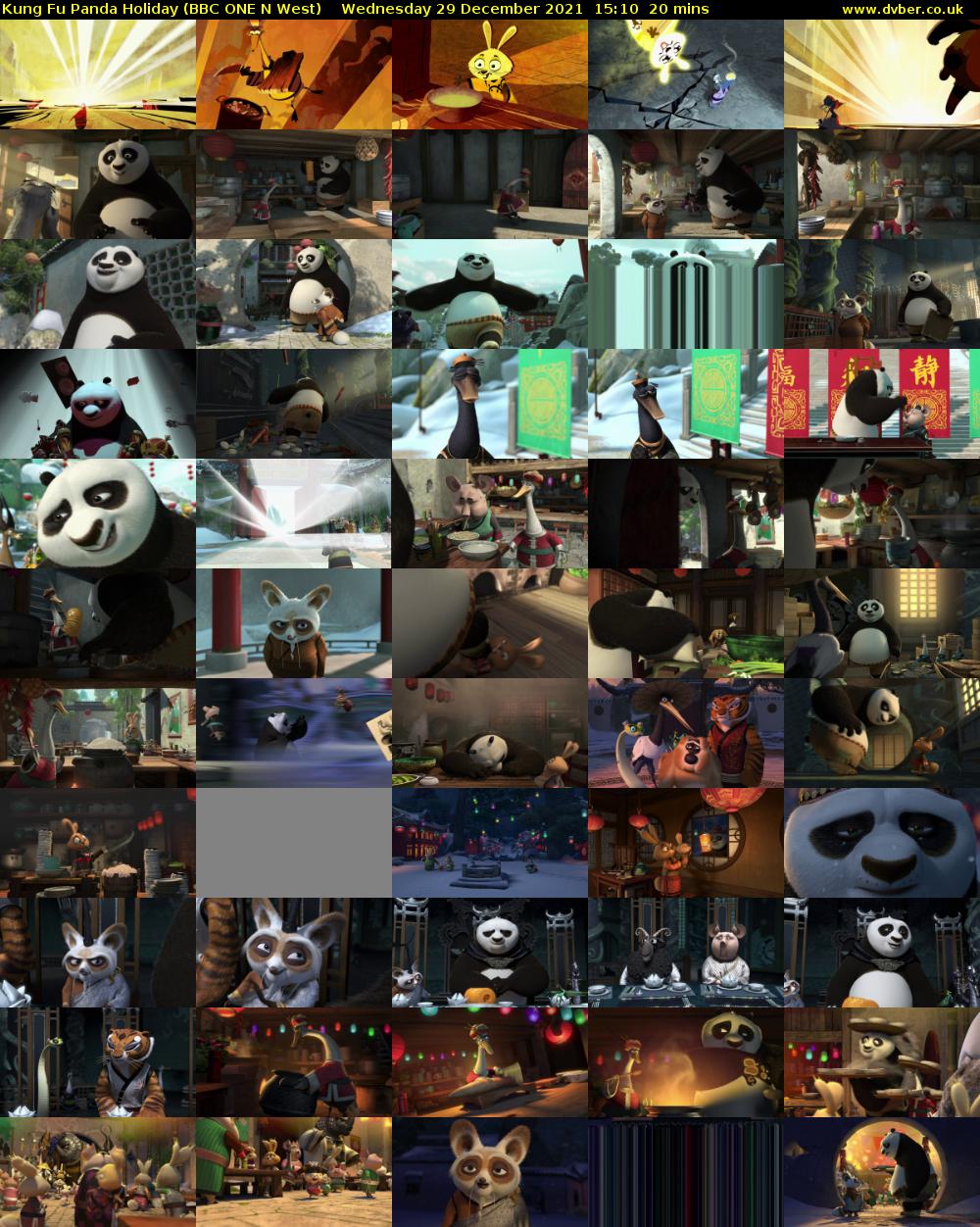 Kung Fu Panda Holiday (BBC ONE N West) Wednesday 29 December 2021 15:10 - 15:30