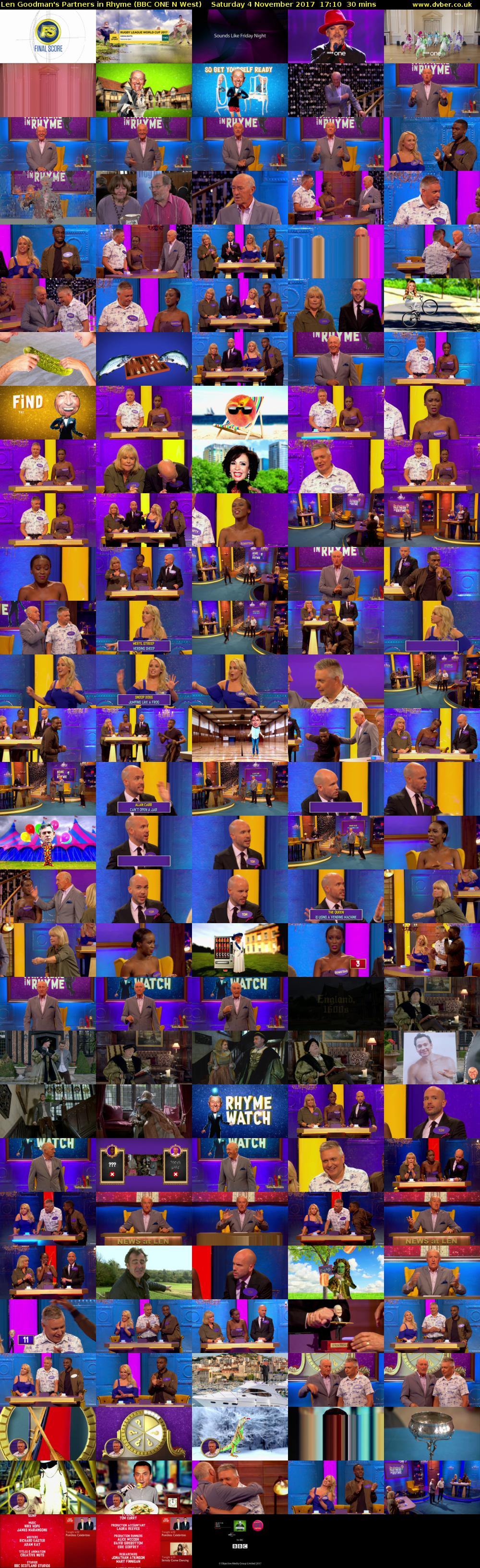 Len Goodman's Partners in Rhyme (BBC ONE N West) Saturday 4 November 2017 17:10 - 17:40