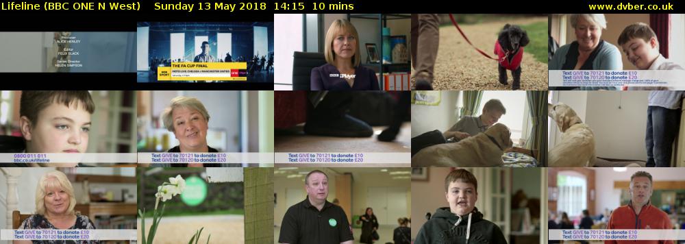Lifeline (BBC ONE N West) Sunday 13 May 2018 14:15 - 14:25