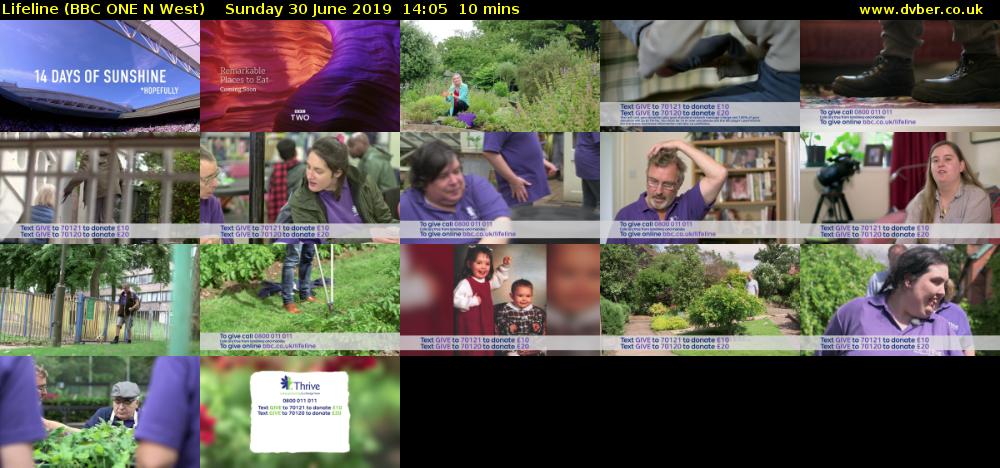 Lifeline (BBC ONE N West) Sunday 30 June 2019 14:05 - 14:15