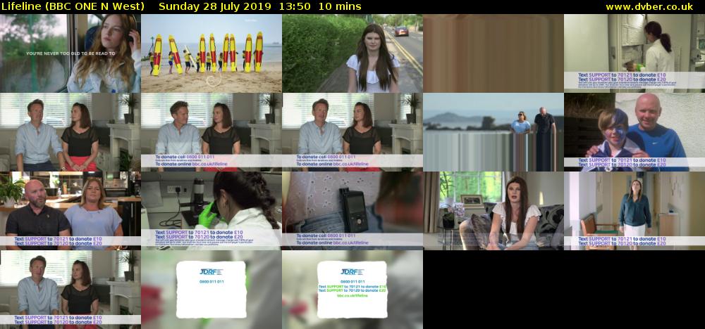Lifeline (BBC ONE N West) Sunday 28 July 2019 13:50 - 14:00