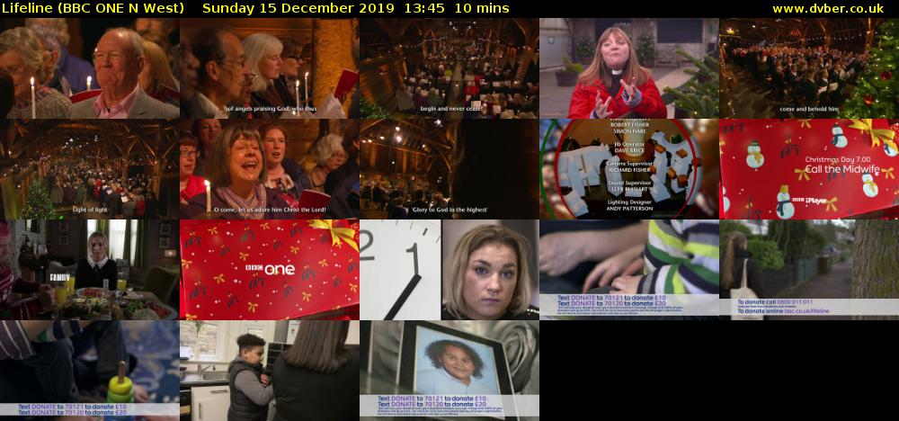 Lifeline (BBC ONE N West) Sunday 15 December 2019 13:45 - 13:55