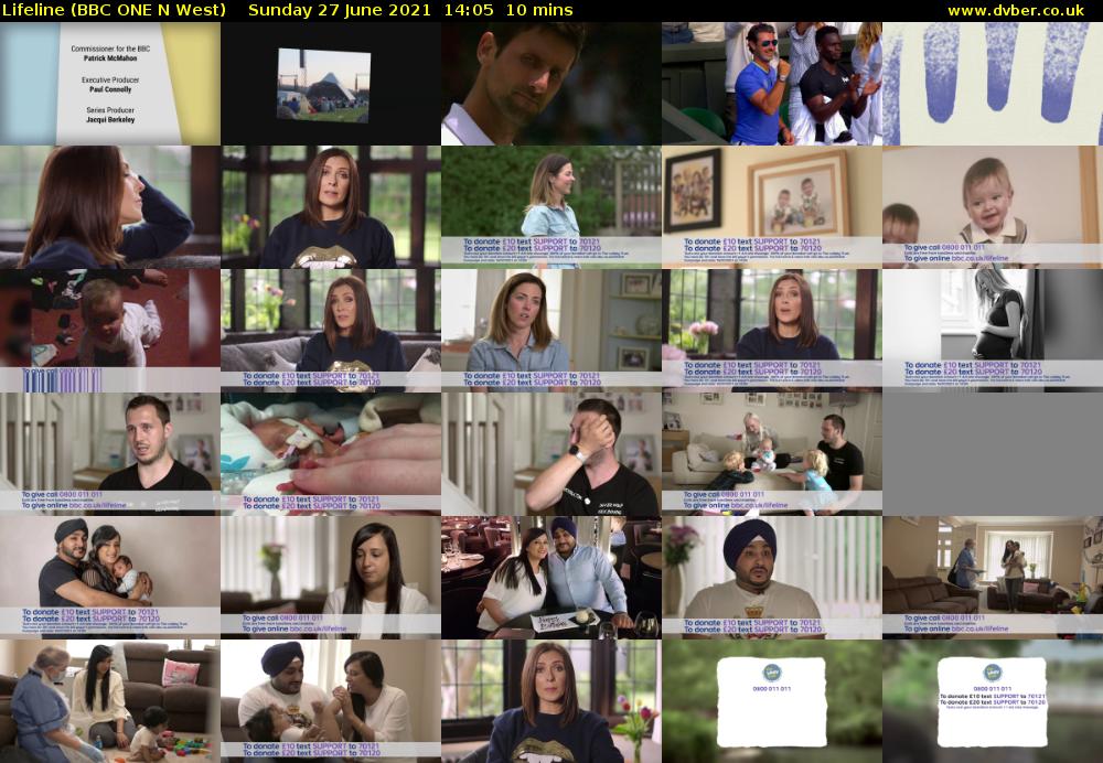 Lifeline (BBC ONE N West) Sunday 27 June 2021 14:05 - 14:15