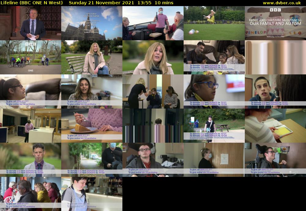 Lifeline (BBC ONE N West) Sunday 21 November 2021 13:55 - 14:05