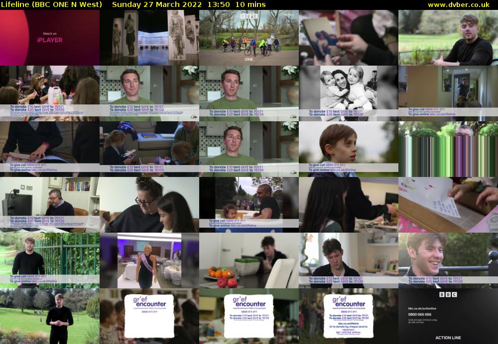 Lifeline (BBC ONE N West) Sunday 27 March 2022 13:50 - 14:00