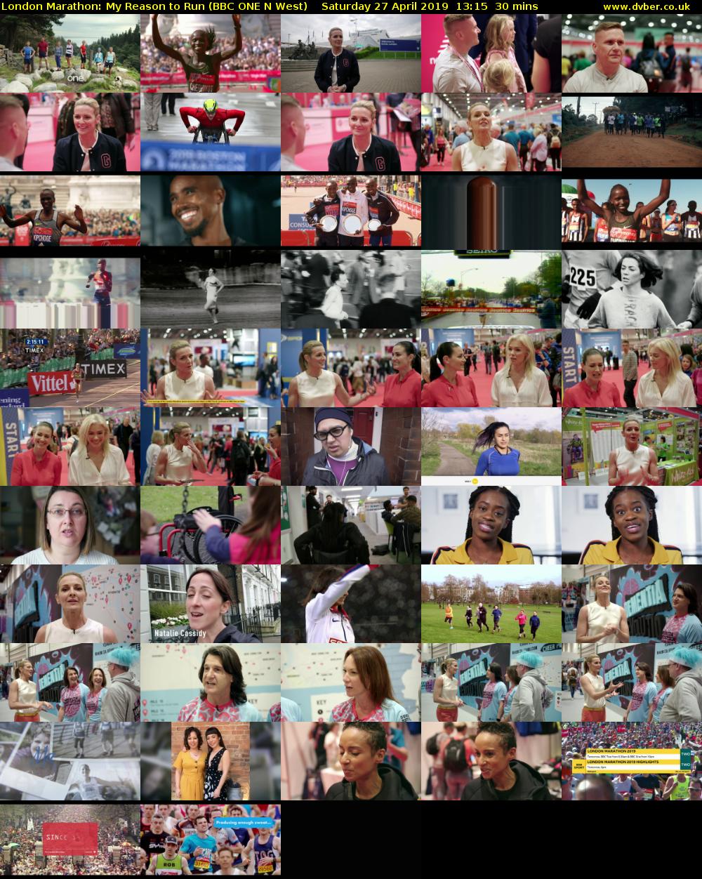 London Marathon: My Reason to Run (BBC ONE N West) Saturday 27 April 2019 13:15 - 13:45