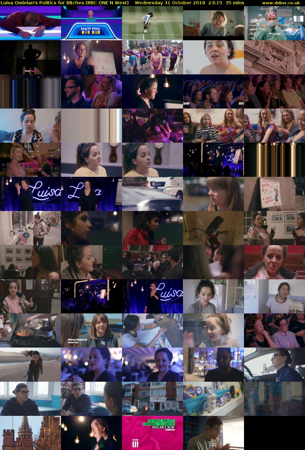 Luisa Omielan's Politics for Bitches (BBC ONE N West) Wednesday 31 October 2018 23:15 - 23:50