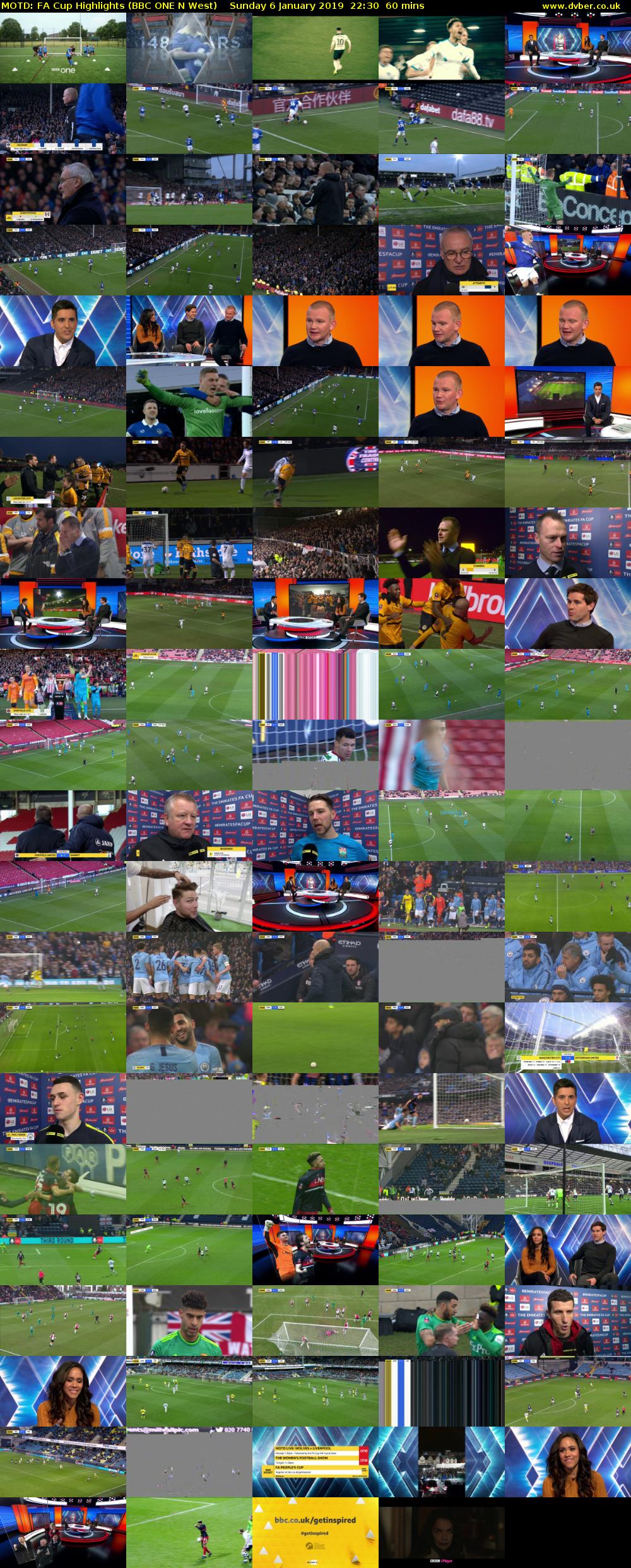 MOTD: FA Cup Highlights (BBC ONE N West) Sunday 6 January 2019 22:30 - 23:30