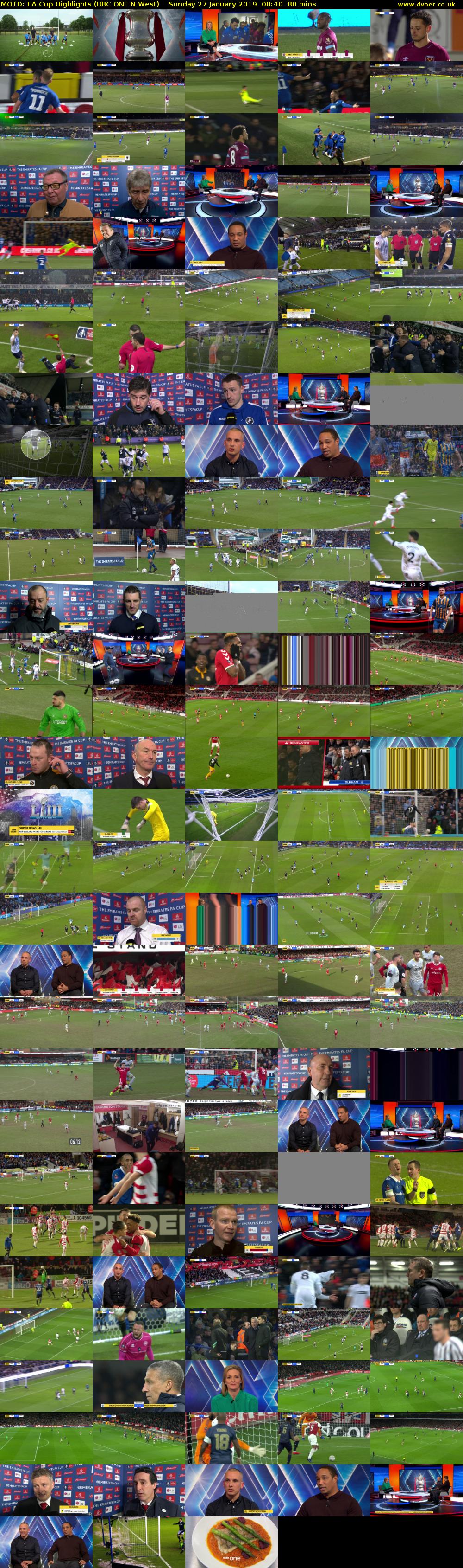 MOTD: FA Cup Highlights (BBC ONE N West) Sunday 27 January 2019 08:40 - 10:00