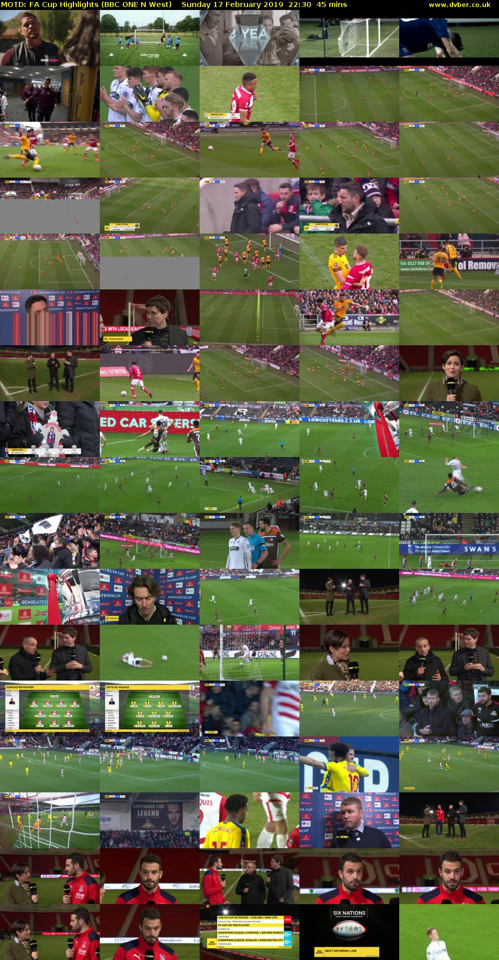 MOTD: FA Cup Highlights (BBC ONE N West) Sunday 17 February 2019 22:30 - 23:15