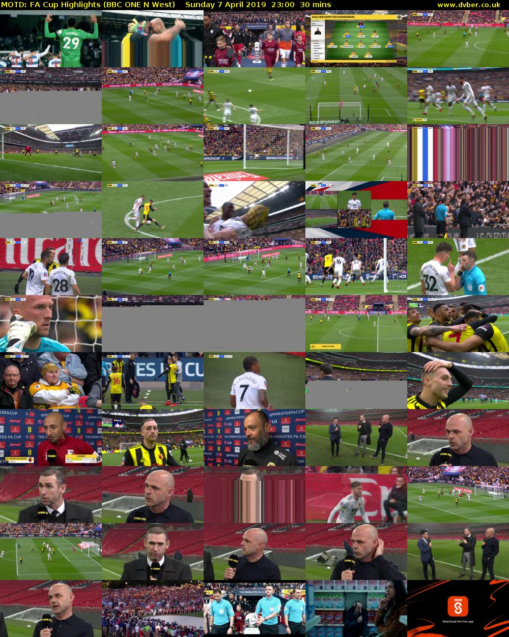 MOTD: FA Cup Highlights (BBC ONE N West) Sunday 7 April 2019 23:00 - 23:30
