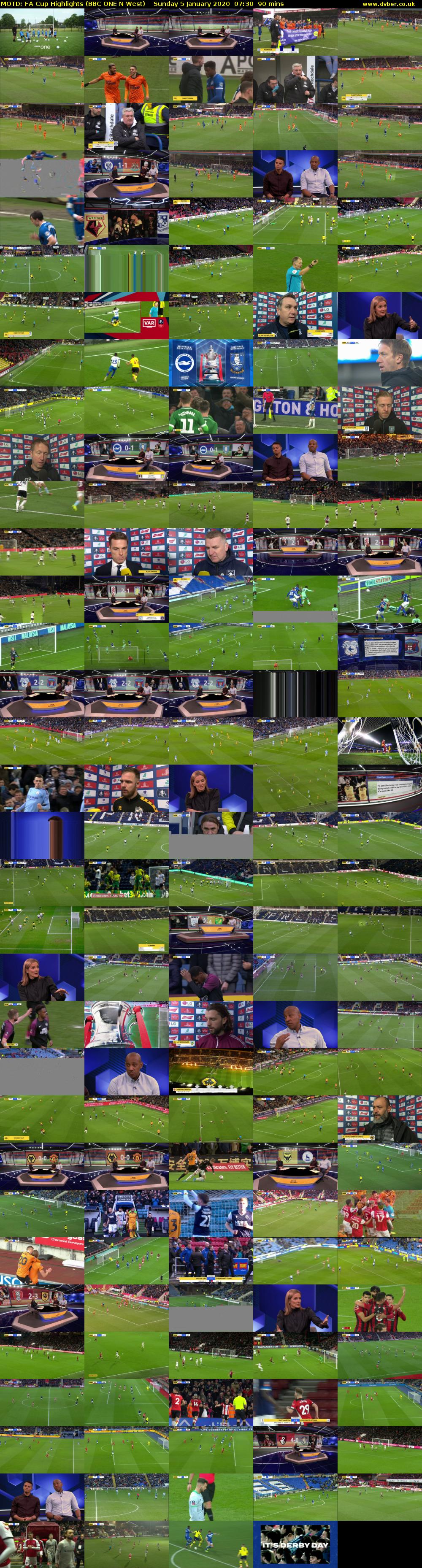 MOTD: FA Cup Highlights (BBC ONE N West) Sunday 5 January 2020 07:30 - 09:00