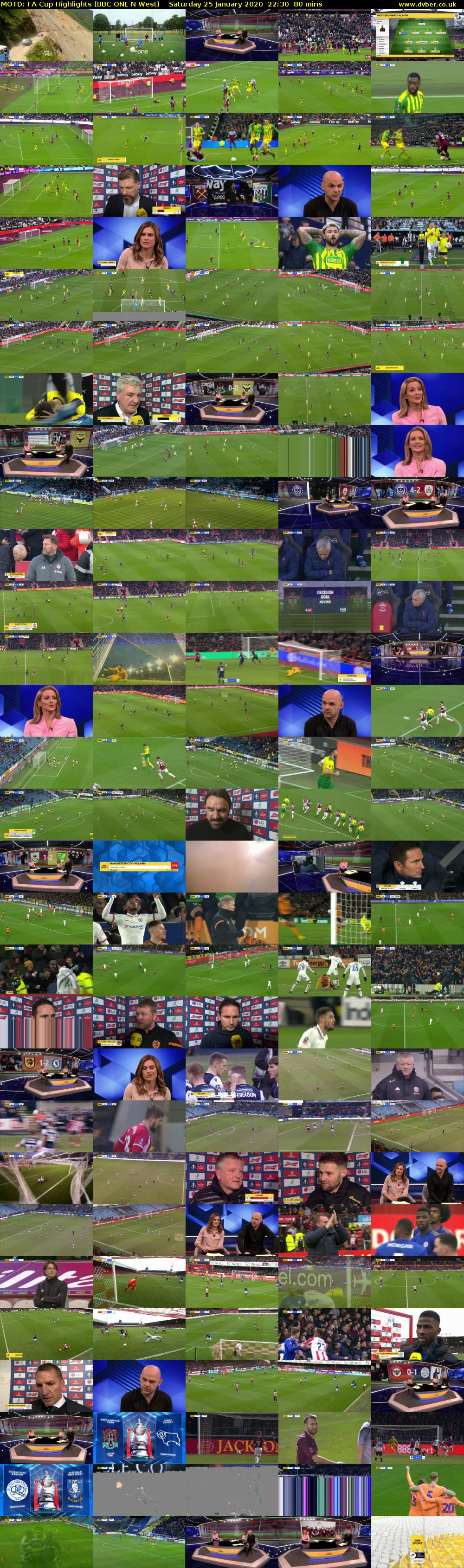 MOTD: FA Cup Highlights (BBC ONE N West) Saturday 25 January 2020 22:30 - 23:50
