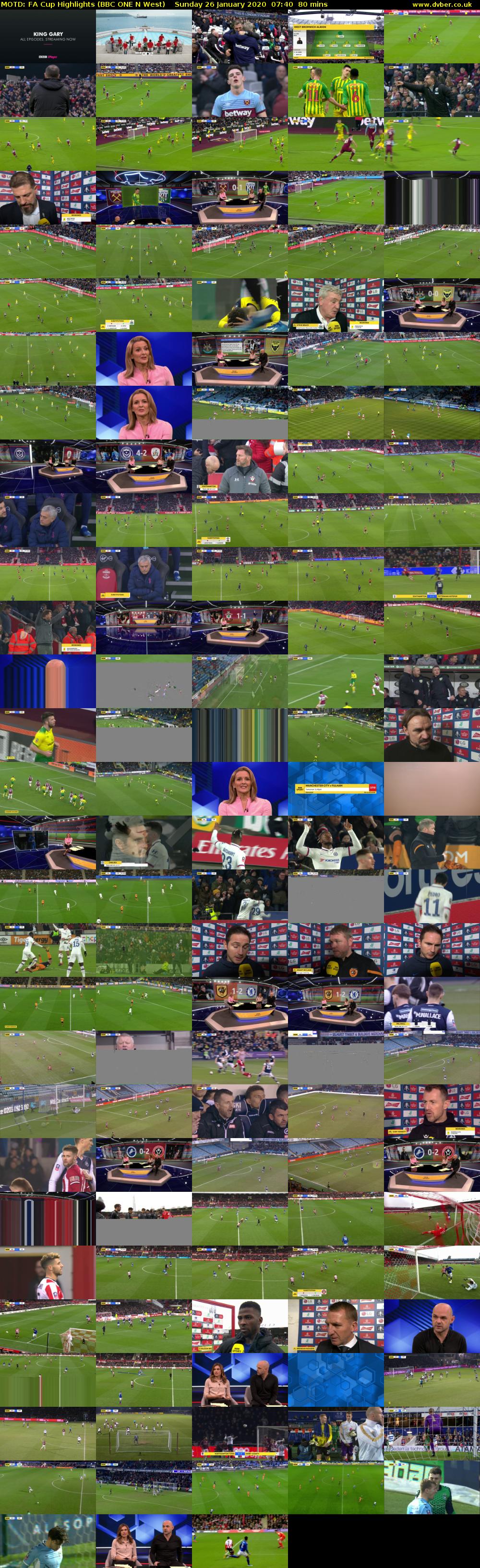 MOTD: FA Cup Highlights (BBC ONE N West) Sunday 26 January 2020 07:40 - 09:00