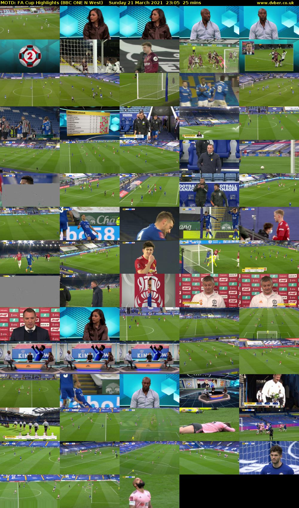 MOTD: FA Cup Highlights (BBC ONE N West) Sunday 21 March 2021 23:05 - 23:30