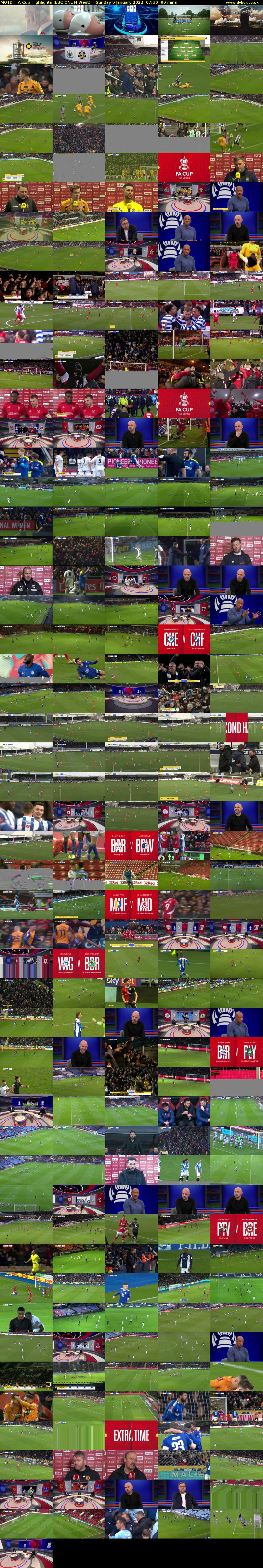 MOTD: FA Cup Highlights (BBC ONE N West) Sunday 9 January 2022 07:30 - 09:00