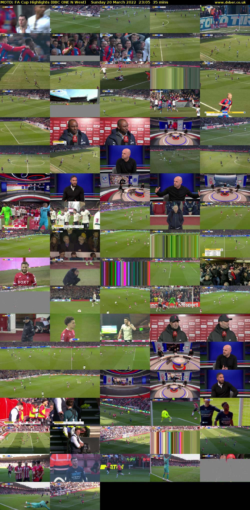 MOTD: FA Cup Highlights (BBC ONE N West) Sunday 20 March 2022 23:05 - 23:40