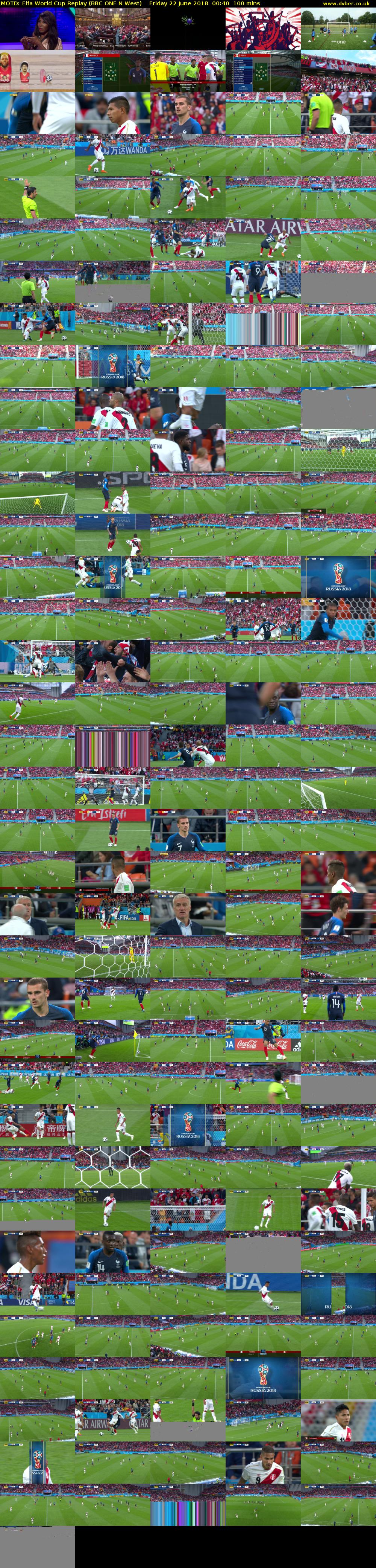 MOTD: Fifa World Cup Replay (BBC ONE N West) Friday 22 June 2018 00:40 - 02:20