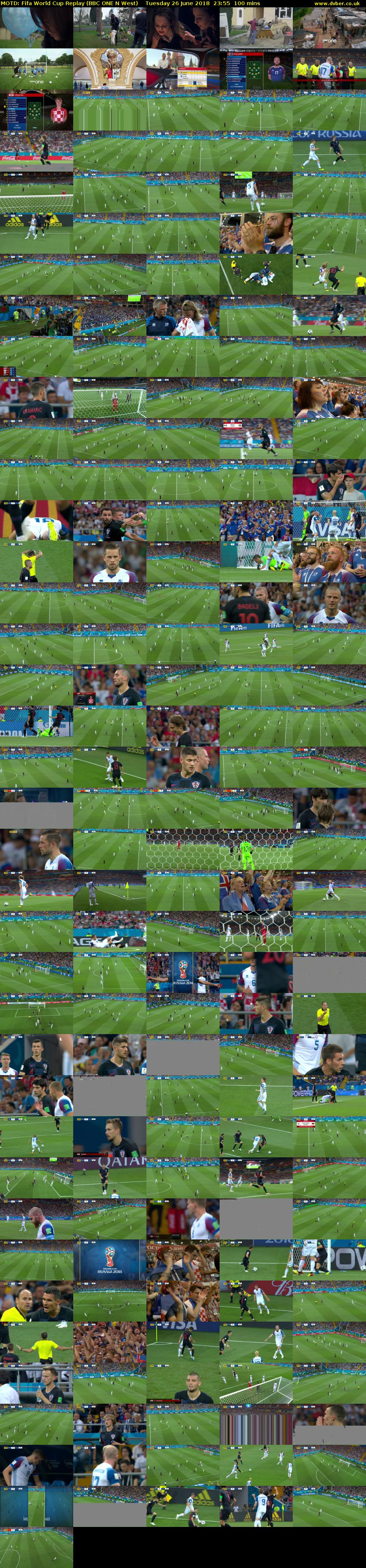 MOTD: Fifa World Cup Replay (BBC ONE N West) Tuesday 26 June 2018 23:55 - 01:35