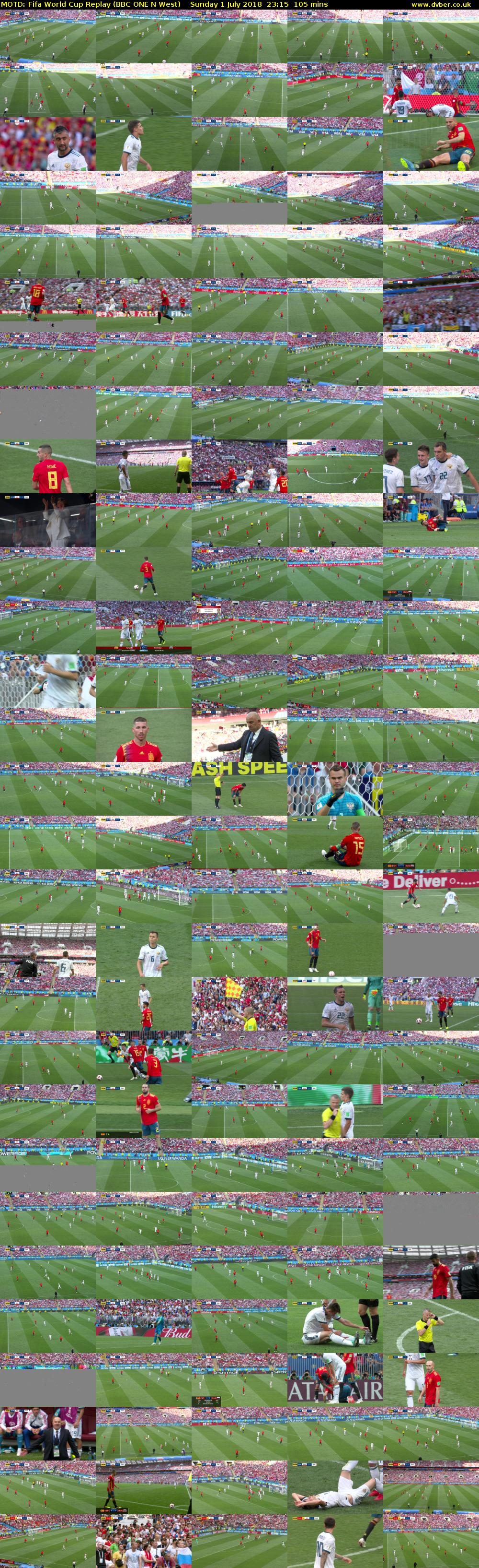MOTD: Fifa World Cup Replay (BBC ONE N West) Sunday 1 July 2018 23:15 - 01:00