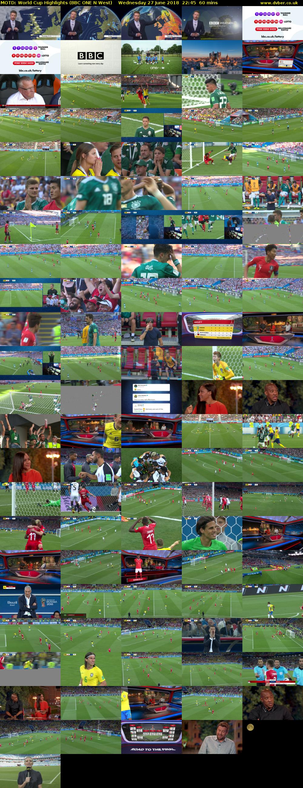 MOTD: World Cup Highlights (BBC ONE N West) Wednesday 27 June 2018 22:45 - 23:45
