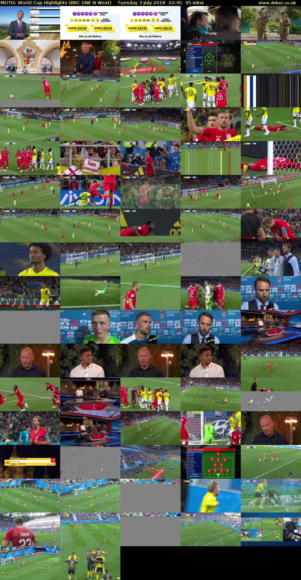 MOTD: World Cup Highlights (BBC ONE N West) Tuesday 3 July 2018 22:45 - 23:30