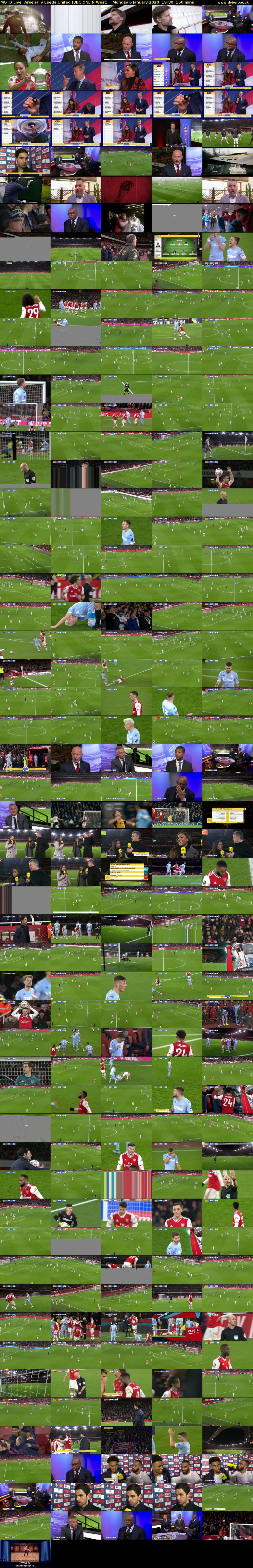 MOTD Live: Arsenal v Leeds United (BBC ONE N West) Monday 6 January 2020 19:30 - 22:00