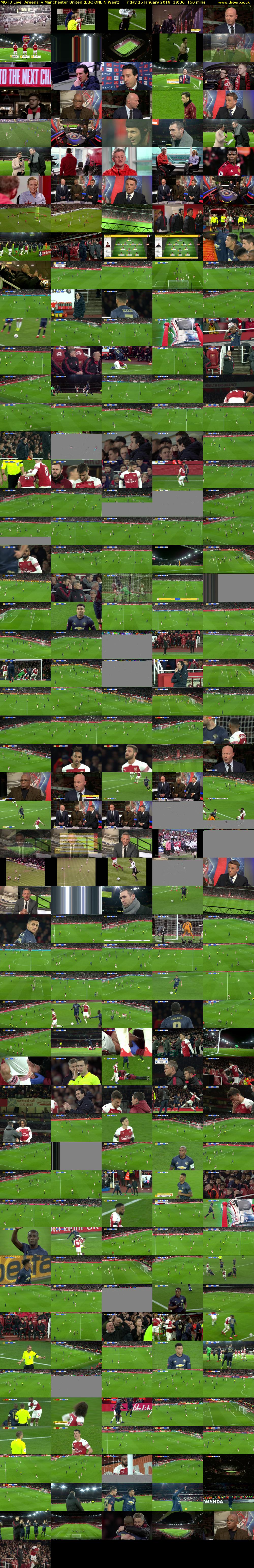 MOTD Live: Arsenal v Manchester United (BBC ONE N West) Friday 25 January 2019 19:30 - 22:00