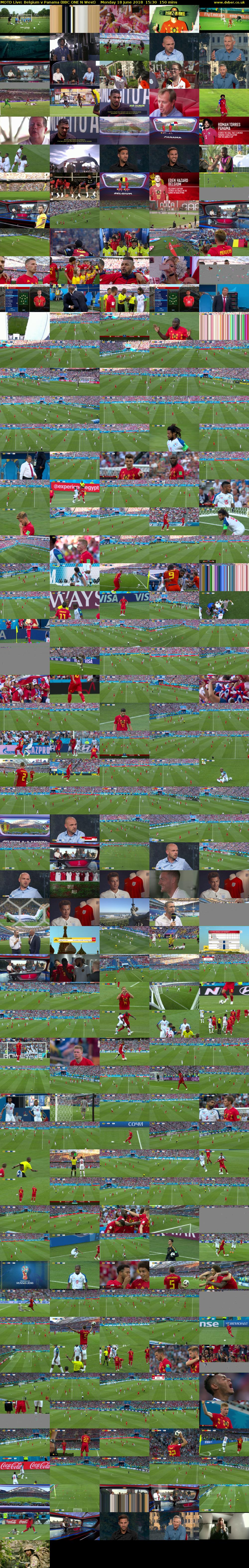 MOTD Live: Belgium v Panama (BBC ONE N West) Monday 18 June 2018 15:30 - 18:00
