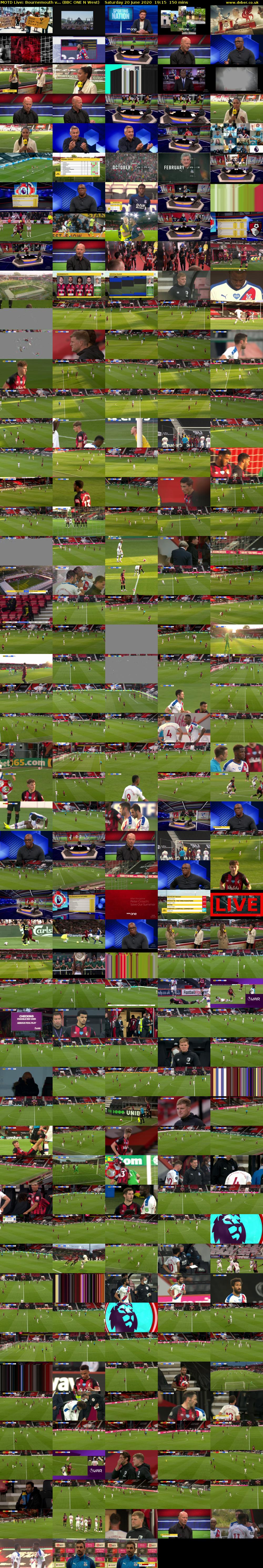 MOTD Live: Bournemouth v... (BBC ONE N West) Saturday 20 June 2020 19:15 - 21:45
