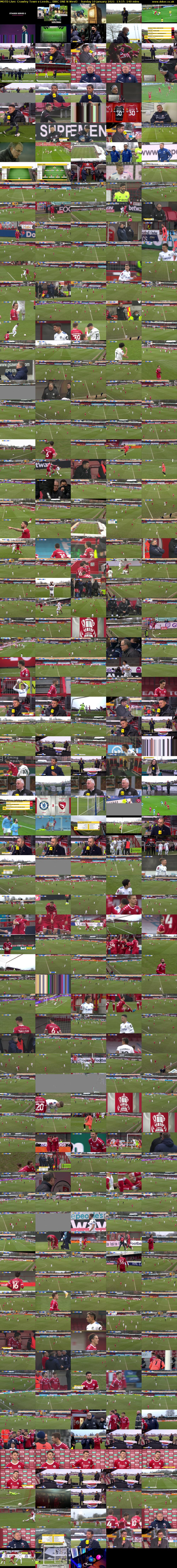 MOTD Live: Crawley Town v Leeds... (BBC ONE N West) Sunday 10 January 2021 13:15 - 15:35