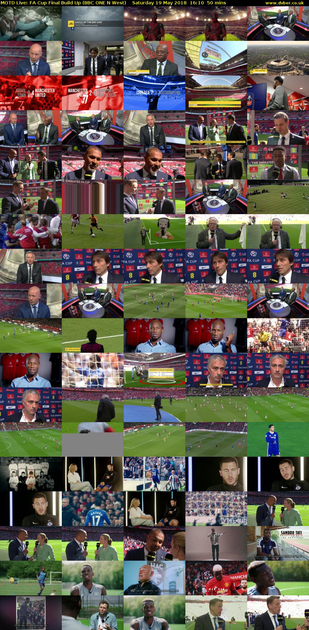 MOTD Live: FA Cup Final Build Up (BBC ONE N West) Saturday 19 May 2018 16:10 - 17:00