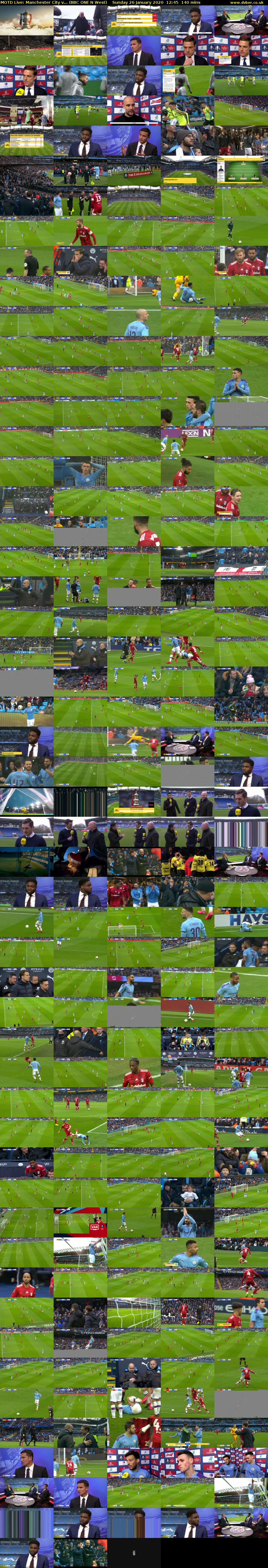 MOTD Live: Manchester City v... (BBC ONE N West) Sunday 26 January 2020 12:45 - 15:05