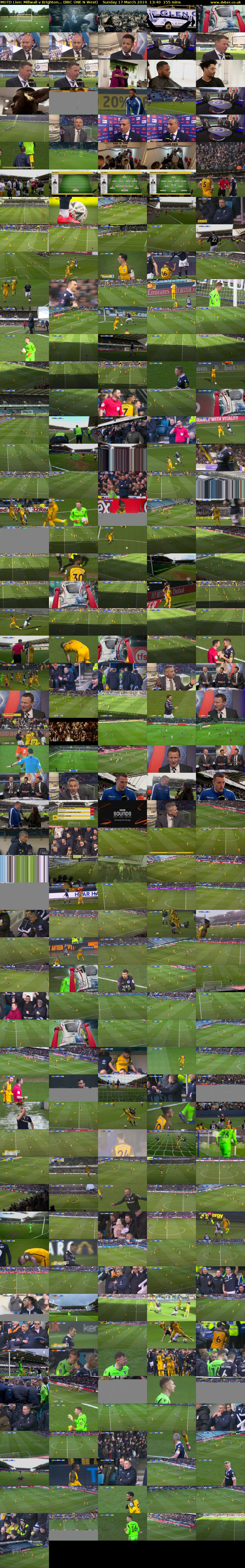 MOTD Live: Millwall v Brighton... (BBC ONE N West) Sunday 17 March 2019 13:40 - 16:15