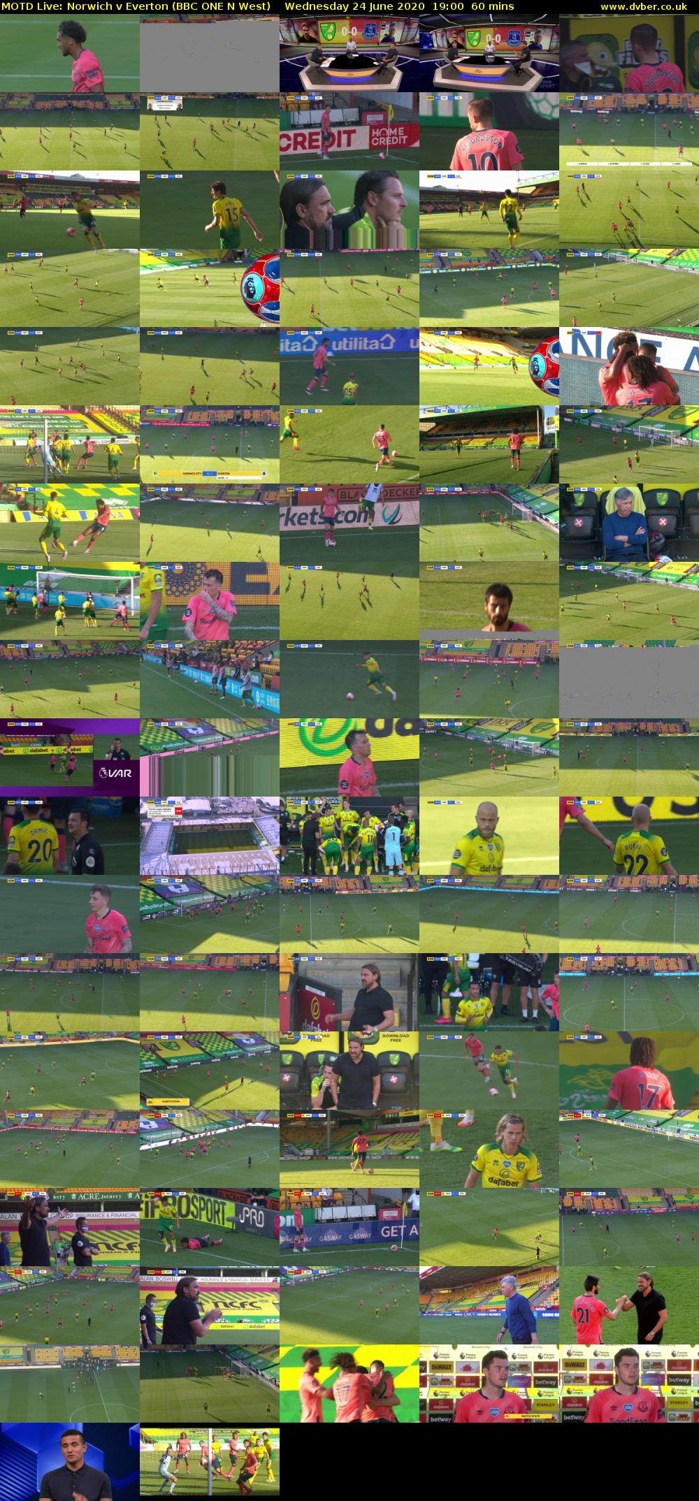 MOTD Live: Norwich v Everton (BBC ONE N West) Wednesday 24 June 2020 19:00 - 20:00